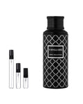 Maison Asrar Vanguard sample – decant naast de volle fles ter herkenning